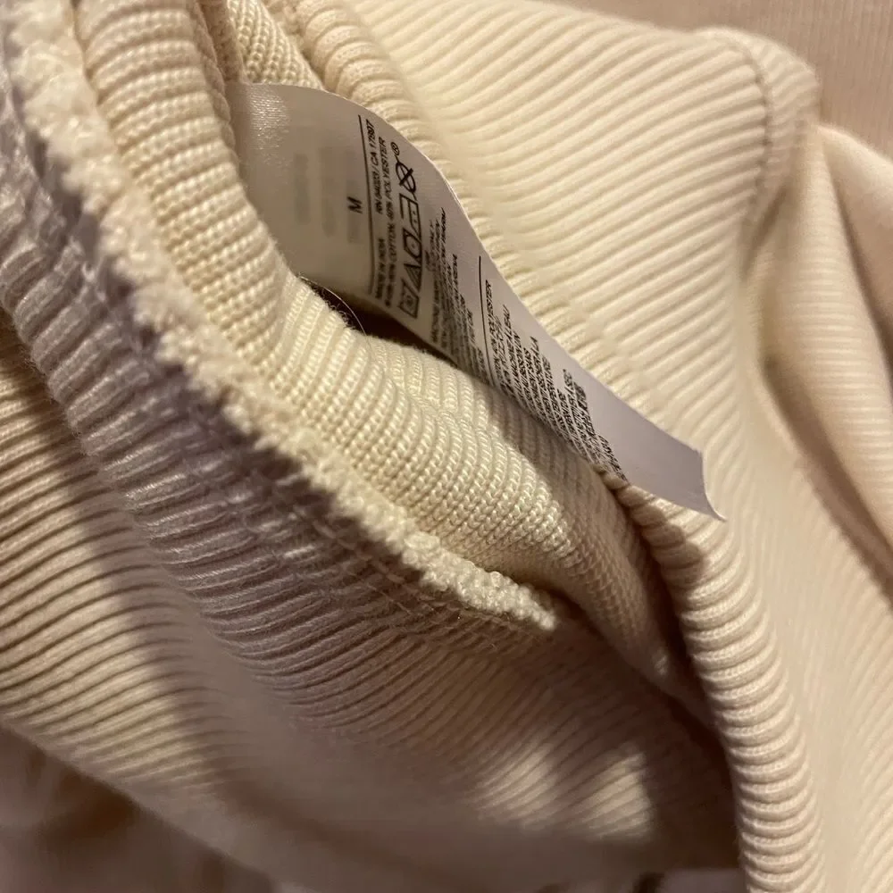 Men’s Banana Republic Cream Ribbed Zip Up Cardigan Jacket M